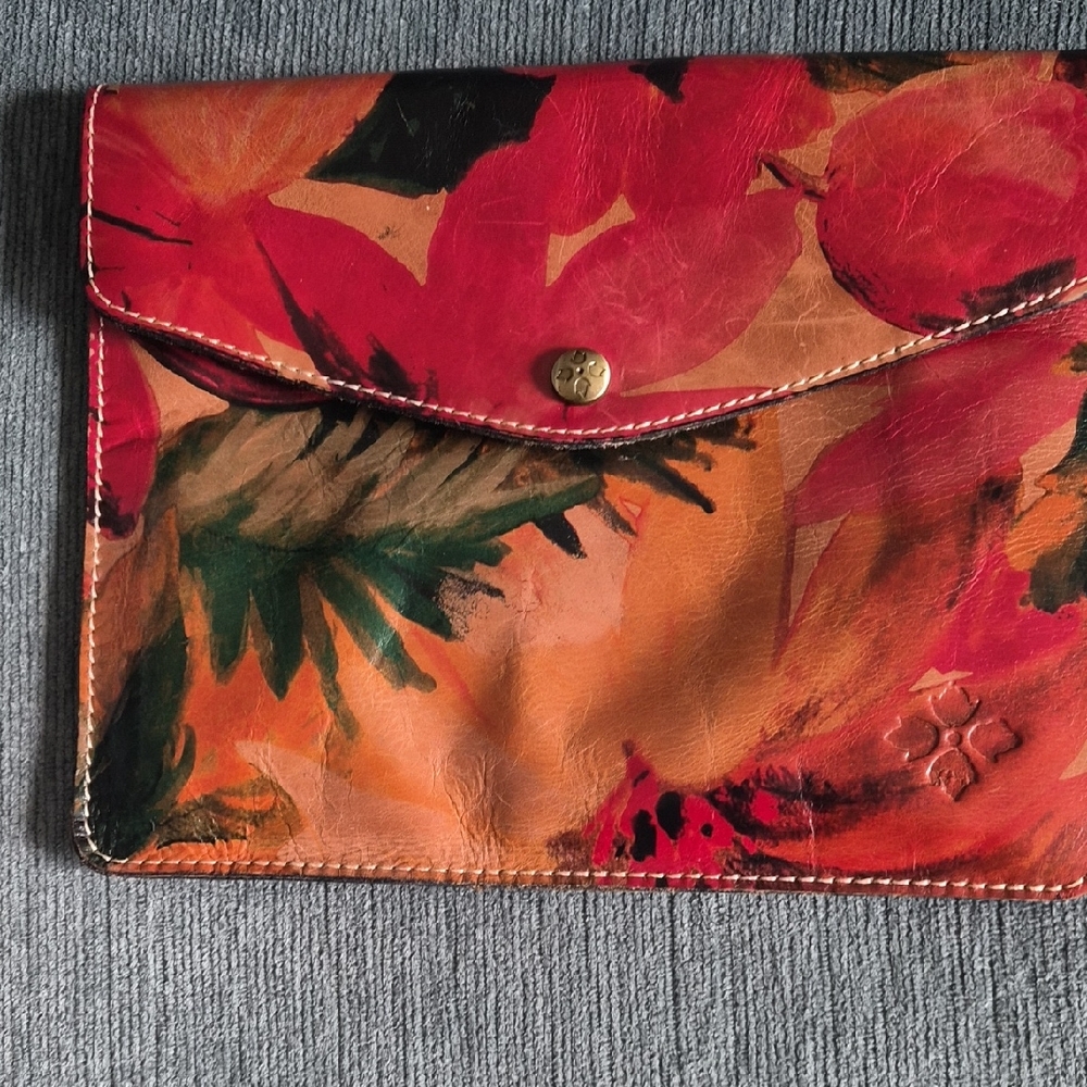 Patricia Nash Red and Orange Floral Clutch